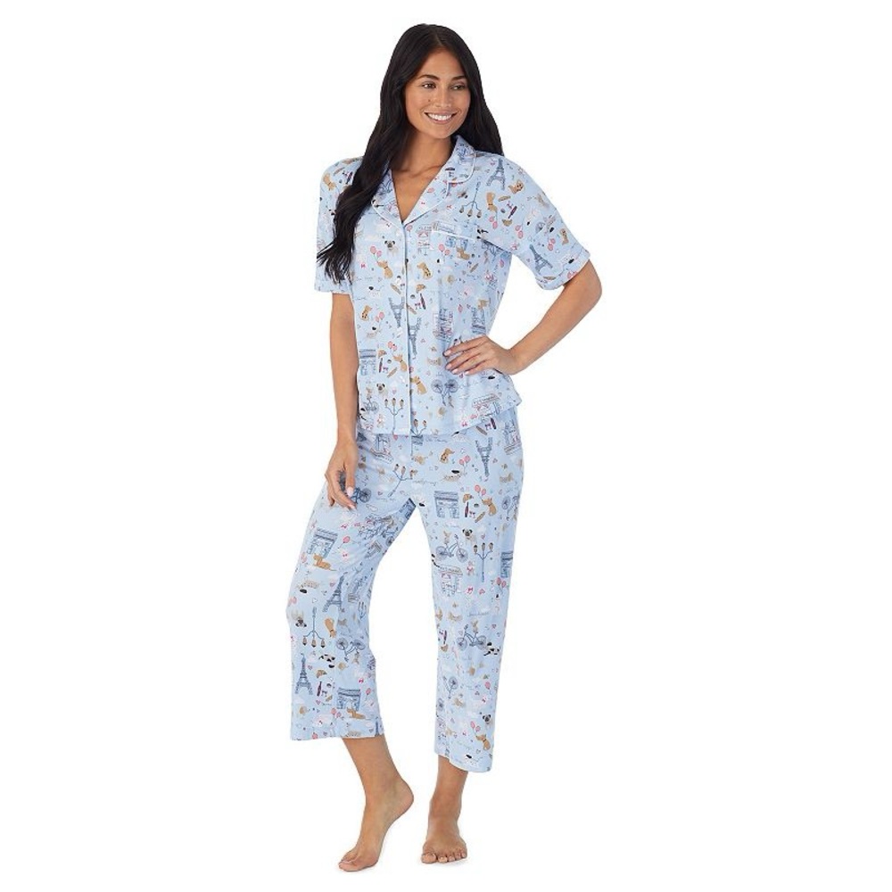 Cuddl Duds Blue Paisley Pajama Set Large